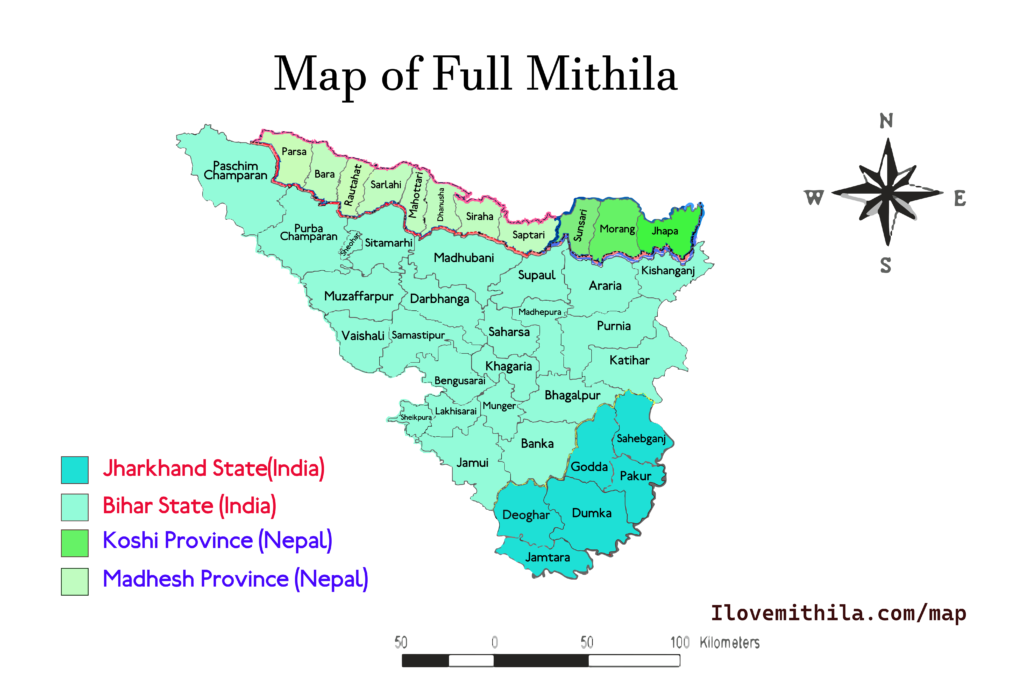 Map of Mithila